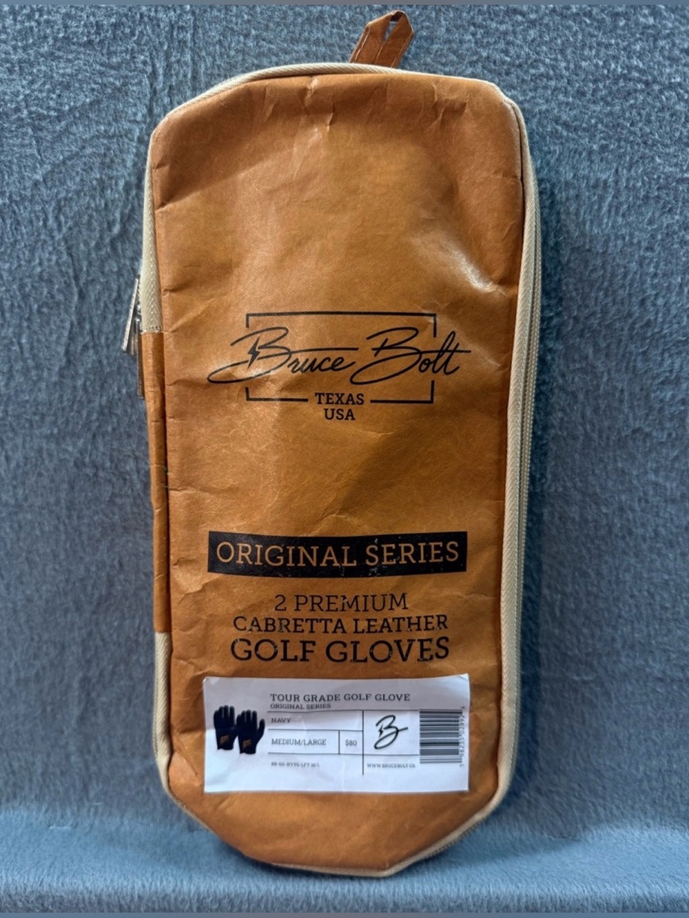 Bruce Bolt Original Series Tan Golf Gloves - 2 Premium Cabretta Leather